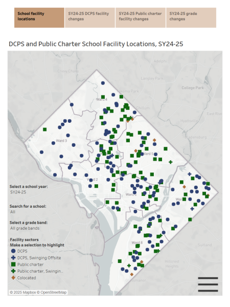 Thumbnail image of DCPS and PCS facilities map, SY2023-24